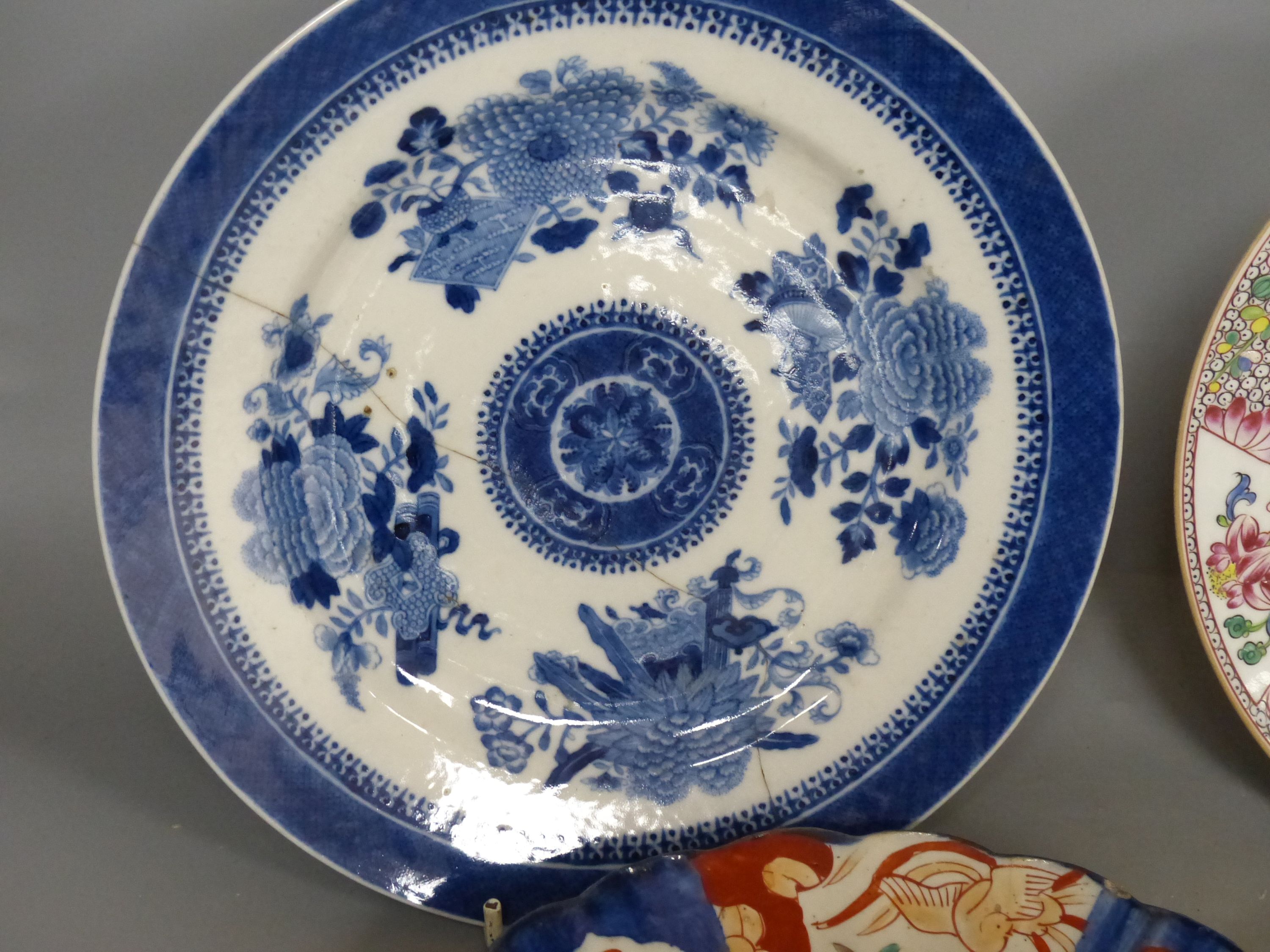 Four Chinese and Japanese plates, largest 28cm diameter